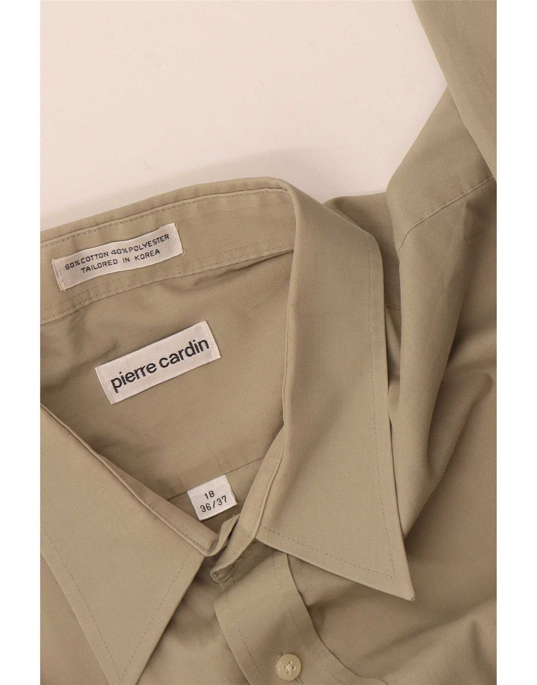 Pierre Cardin Chemise Homme Taille 18 2XL Coton Beige