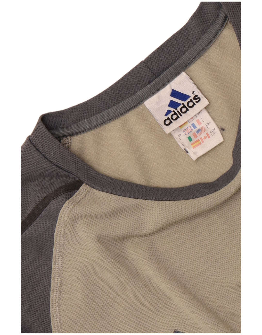 Adidas T-Shirt Homme Haut Large Gris Colorblock Polyester