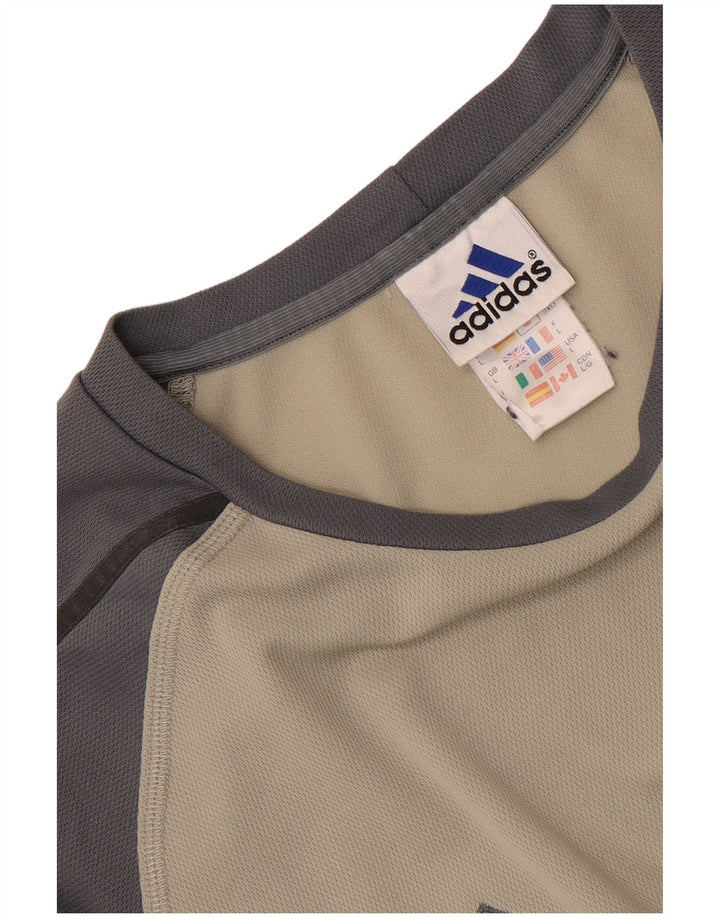 Adidas T-Shirt Homme Haut Large Gris Colorblock Polyester