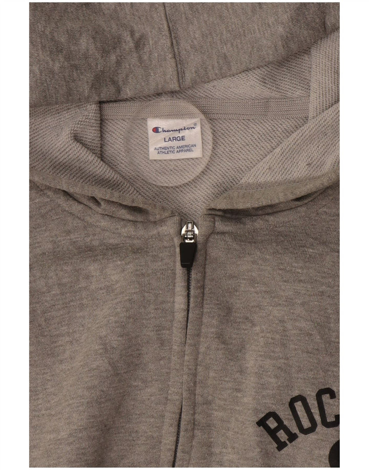 CHAMPION Pull à capuche zippé graphique pour hommes, grand gris