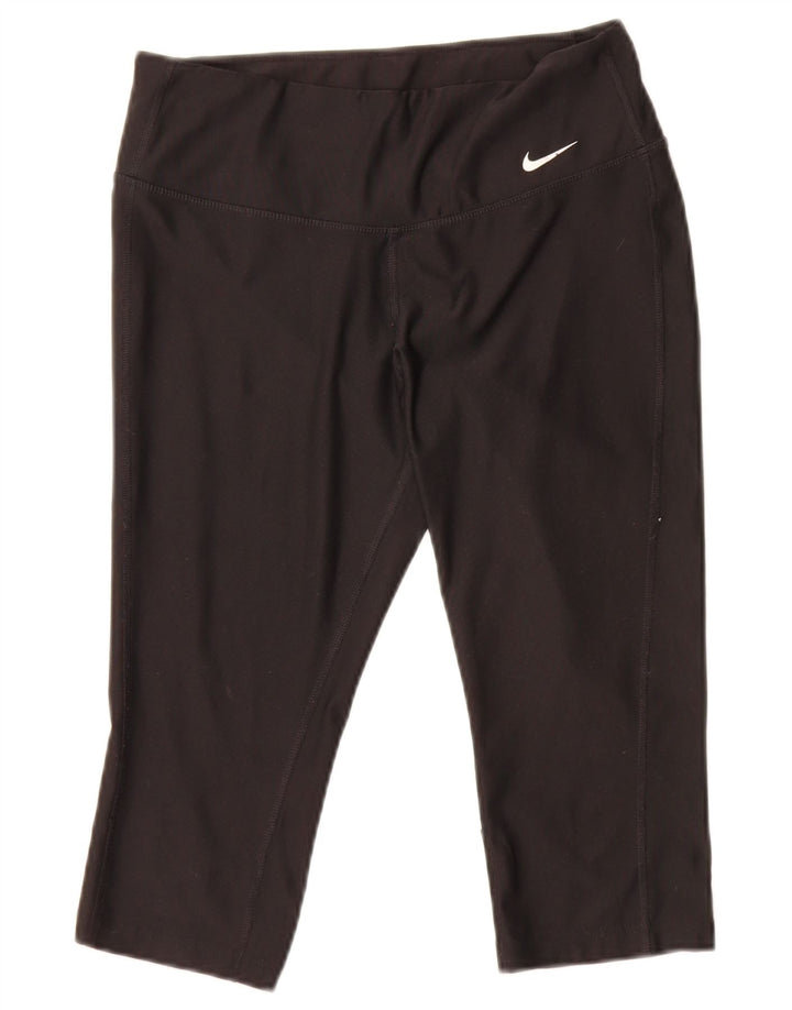 Nike Legging Capri Femme UK 10 Petit Noir Polyester