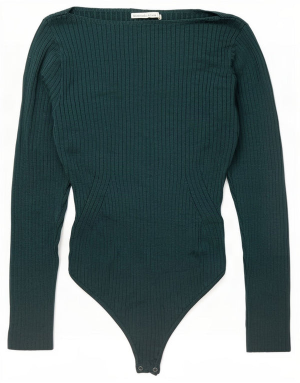 Abercrombie & Fitch Body à manches longues pour femme UK 14 Viscose vert moyen