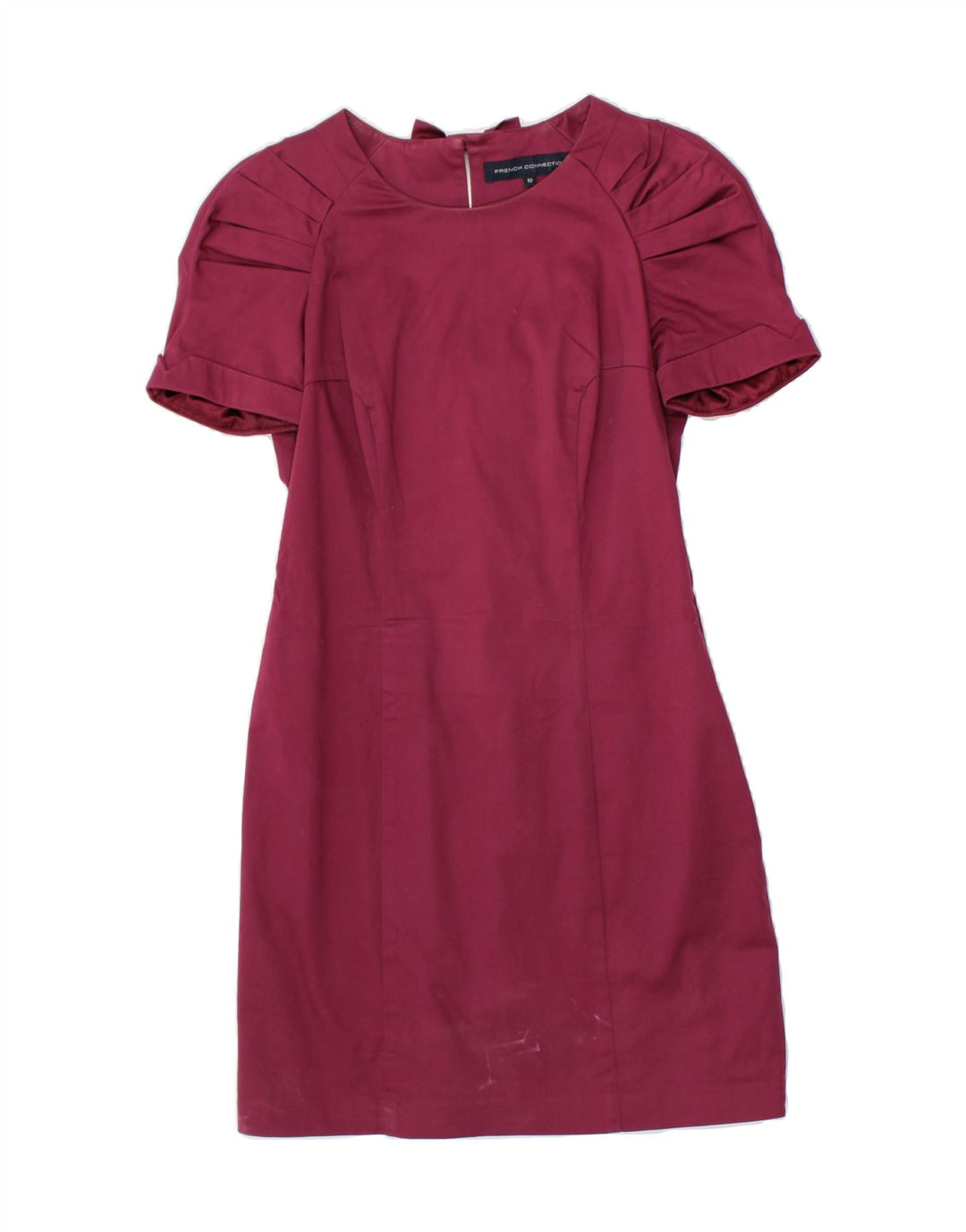 FRENCH CONNECTION Womens Sheath Dress UK 10 Small  Maroon Cotton Vintage French Connection and Second-Hand French Connection from Messina Hembry 