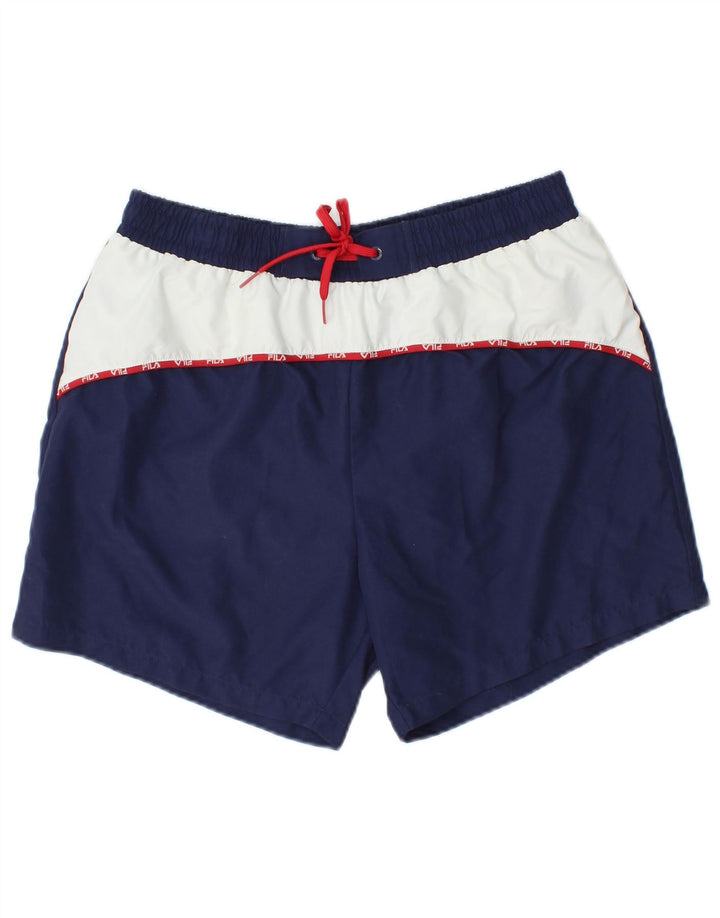Fila Short de Bain Homme Petit Bleu Marine Colorblock Polyester