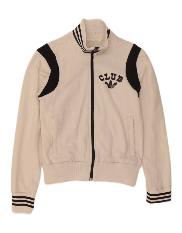 Adidas Veste de survêtement graphique pour femme UK 10 Petit colorblock blanc