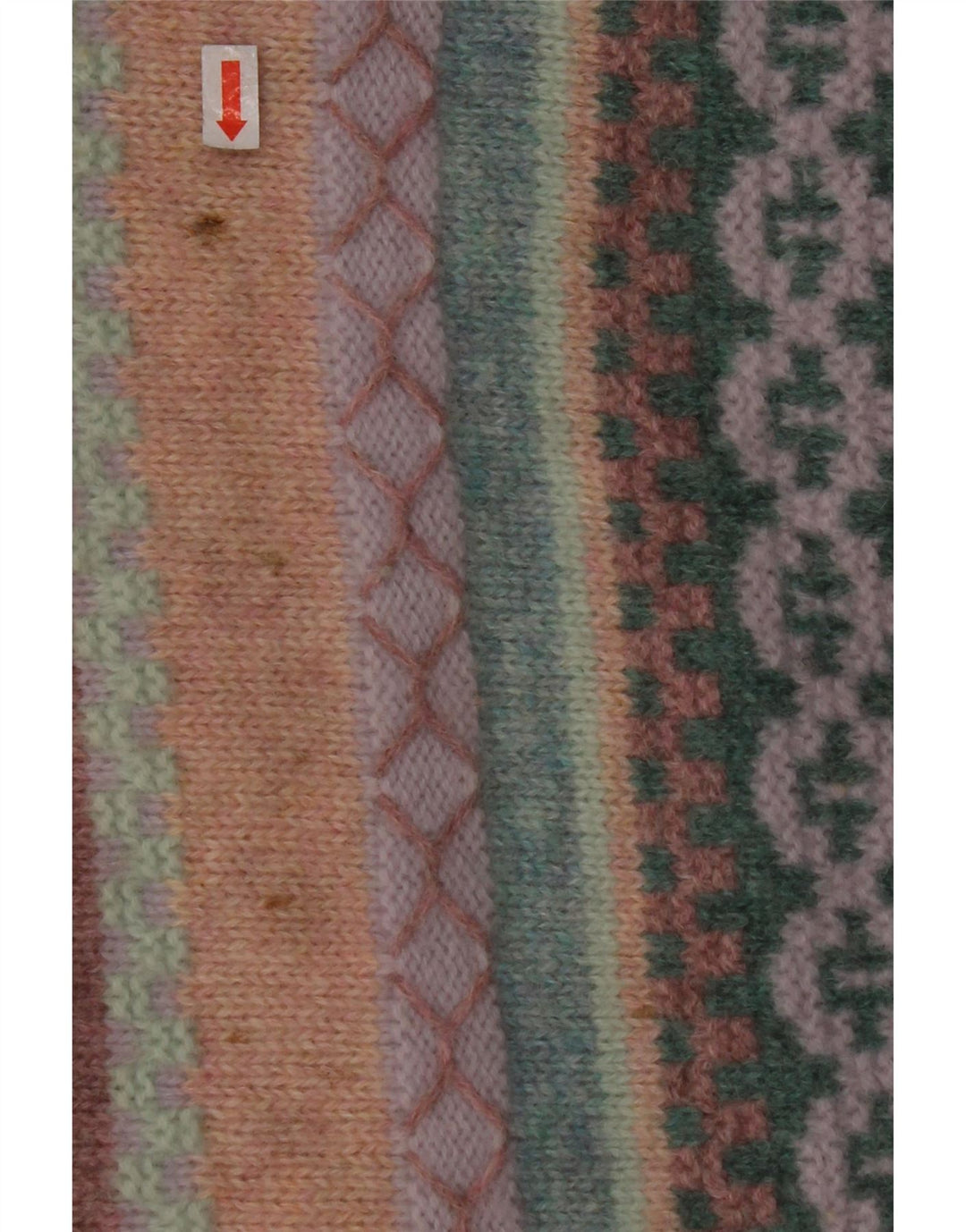 BENETTON Pull ras du cou pour femme UK 16 Grandes rayures multicolores