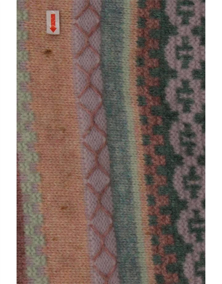 BENETTON Pull ras du cou pour femme UK 16 Grandes rayures multicolores