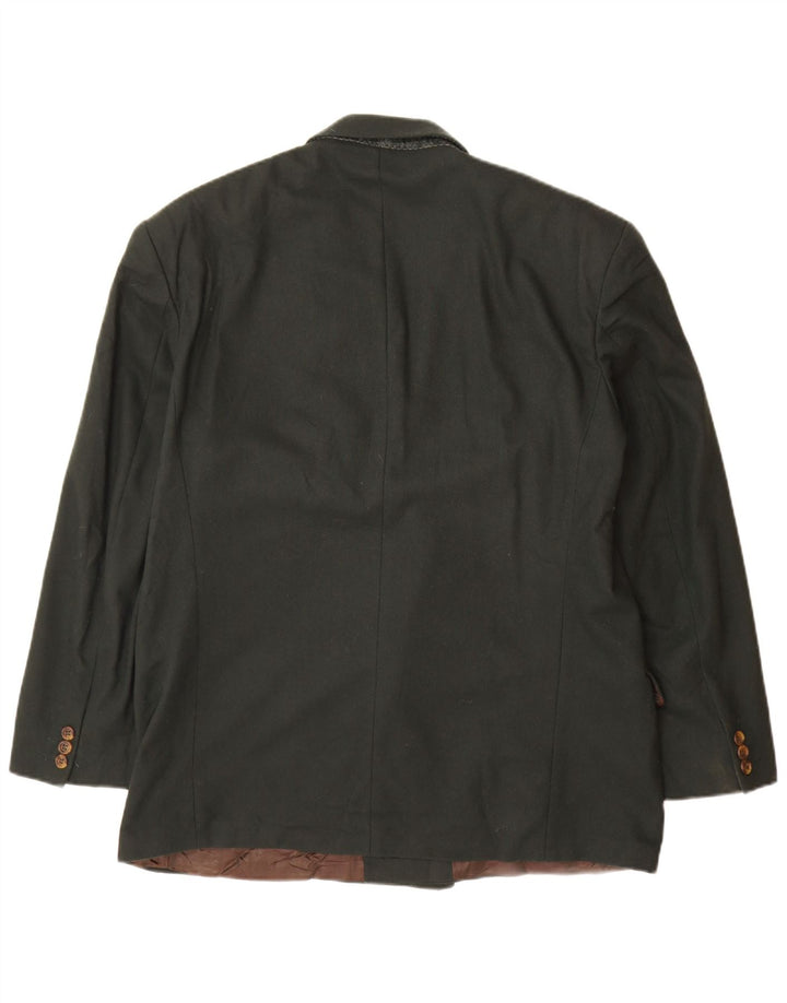 St Michael Veste Blazer Double Boutonnage Homme UK 42 XL Vert Laine Vierge