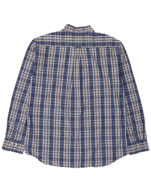 Gant Chemise Homme Taille 45/46 18 2XL Bleu Carreaux Coton