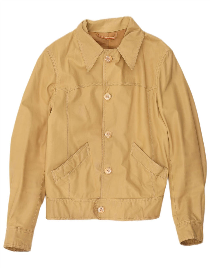 Veste Bomber Femme Vintage UK 10 Petit Beige