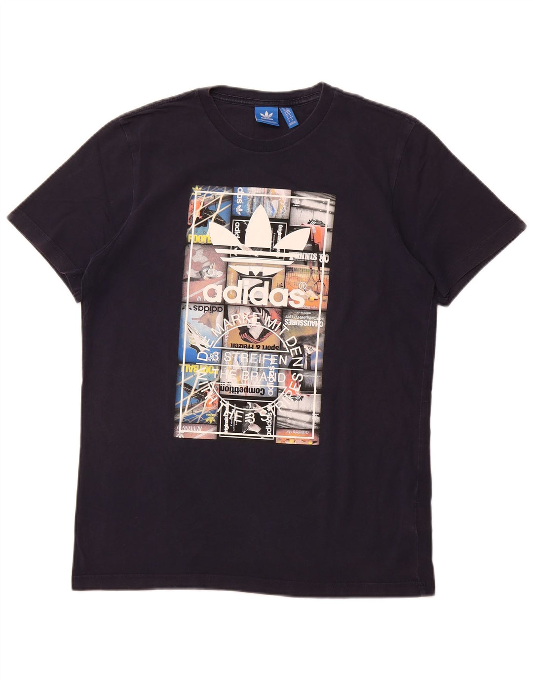 Adidas T-Shirt Graphique Homme Bleu Marine Moyen Coton