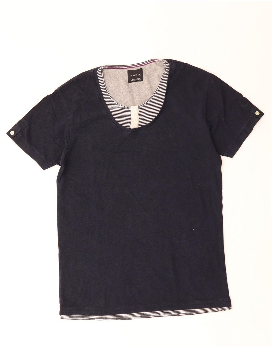 Zara T-Shirt Homme Haut Petit Bleu Marine