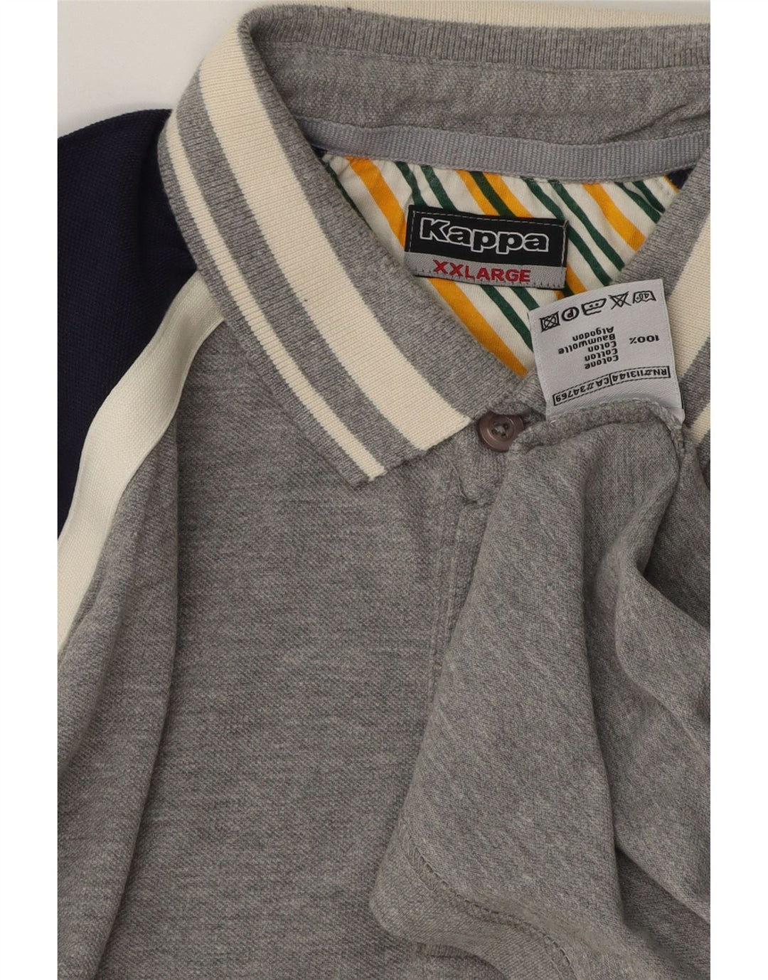 Kappa Polo Homme 2XL Gris Colorblock Coton