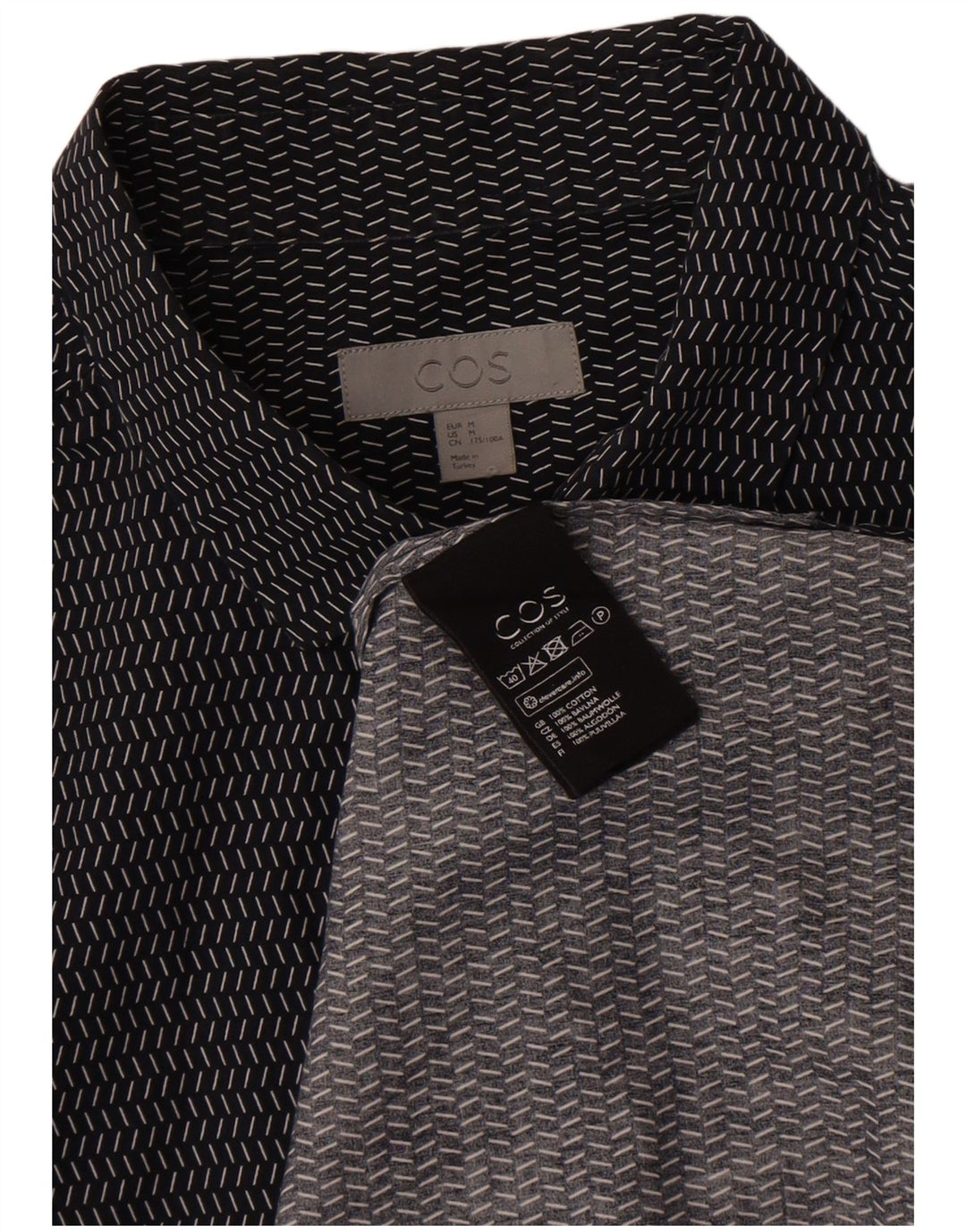 Cos Chemise pull à manches courtes pour homme en coton à pois bleu marine moyen
