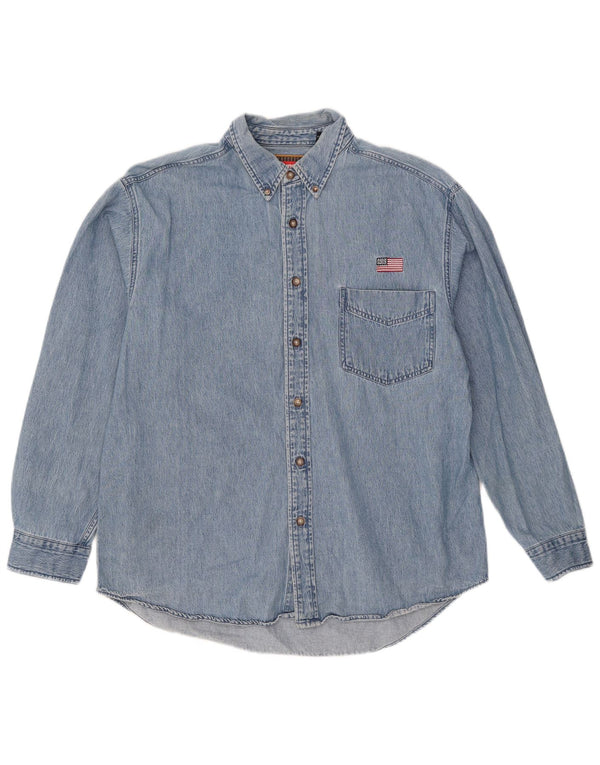 Wrangler Chemise en Jean Homme Grand Bleu Coton