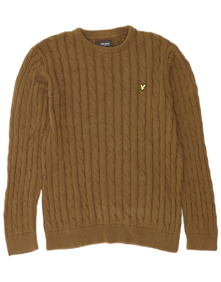 Lyle & Scott Pull à col rond pour garçon 15-16 ans Kaki