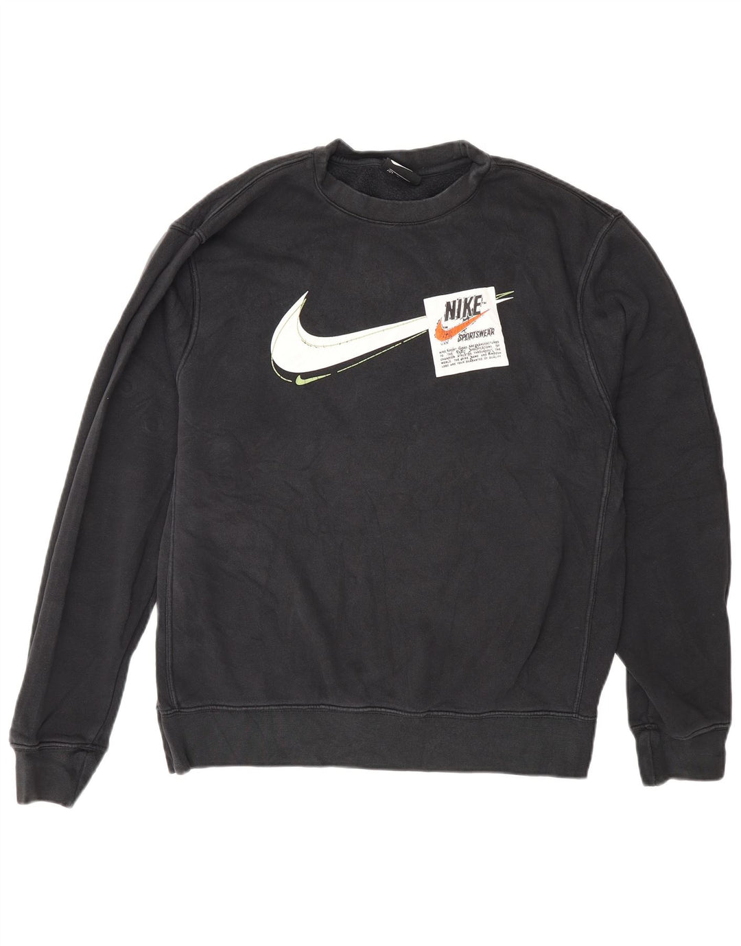 Nike Sweat-shirt graphique en coton noir moyen pour homme