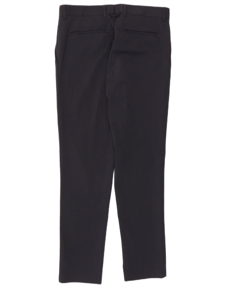 Zara Pantalon décontracté slim pour homme EU 40 Medium W31 L30 Bleu marine Polyester