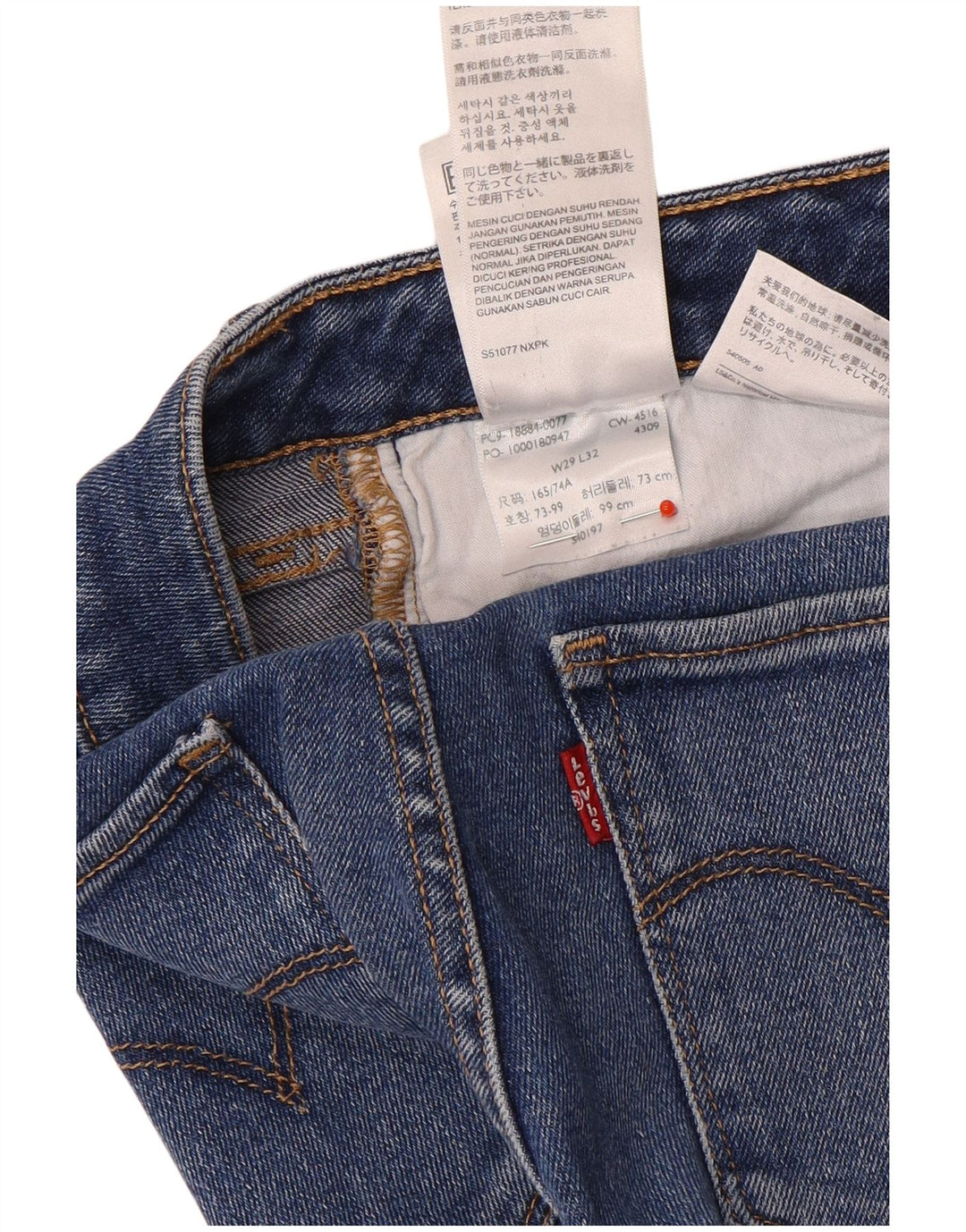Levi's Jean Slim 712 Femme W29 L32 Bleu Coton