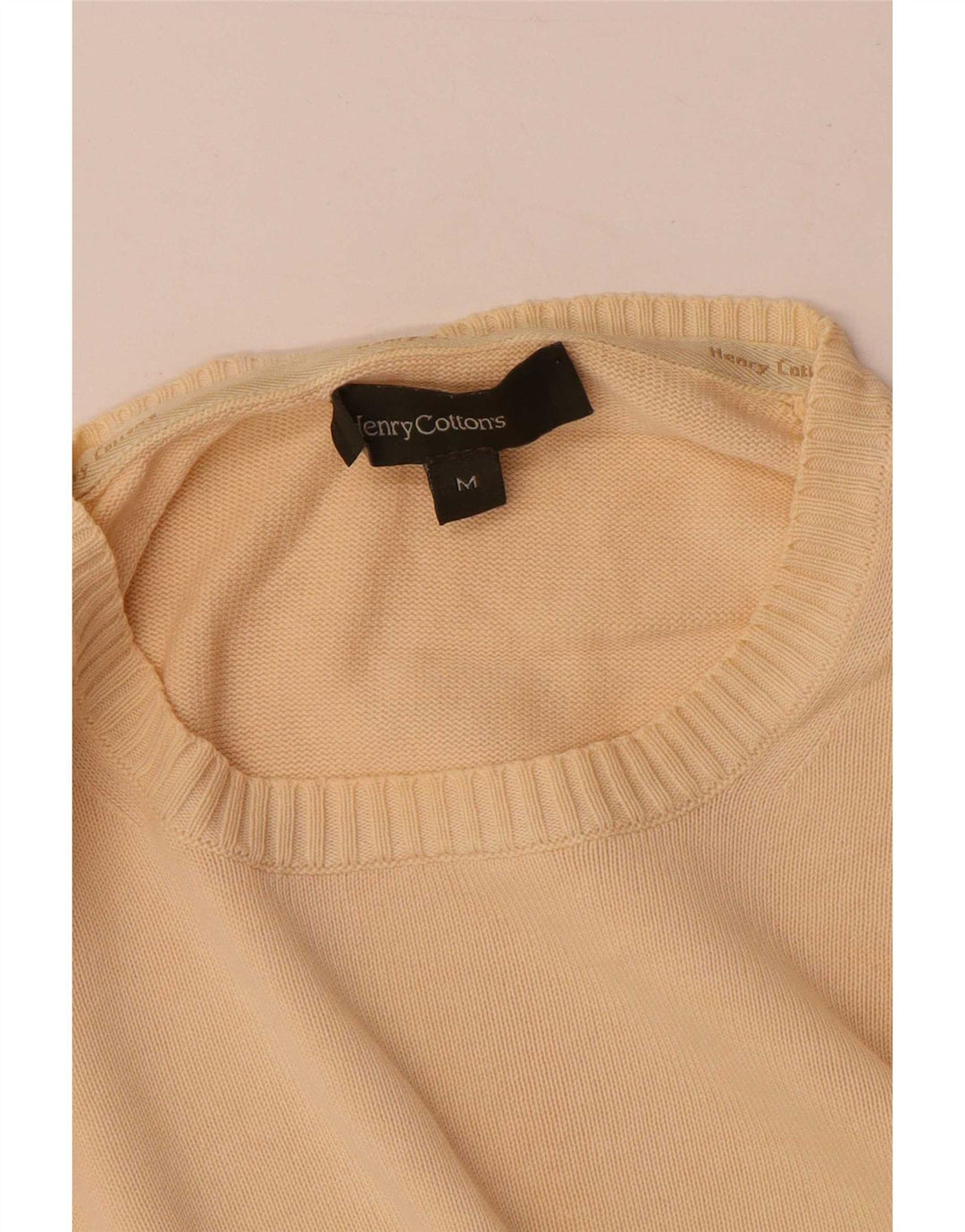 Henry Cottons Pull Col Rond Homme Coton Beige Moyen