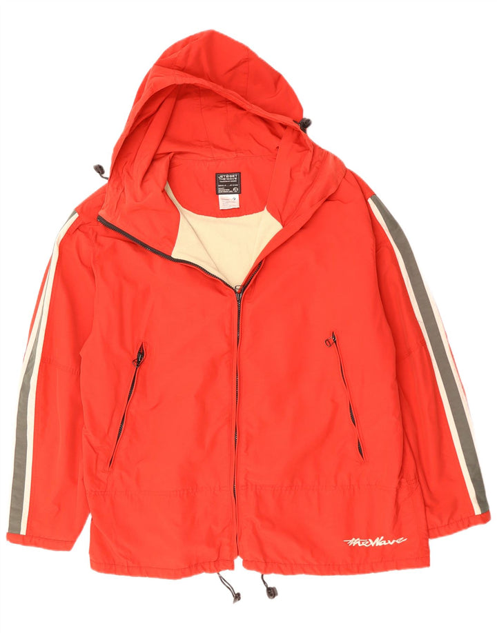 JET SET Veste coupe-vent à capuche pour homme UK 42 XL Rouge Colourblock
