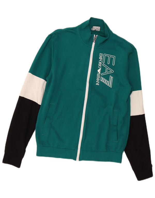 Emporio Armani Veste de survêtement graphique pour homme Small Vert Colourblock