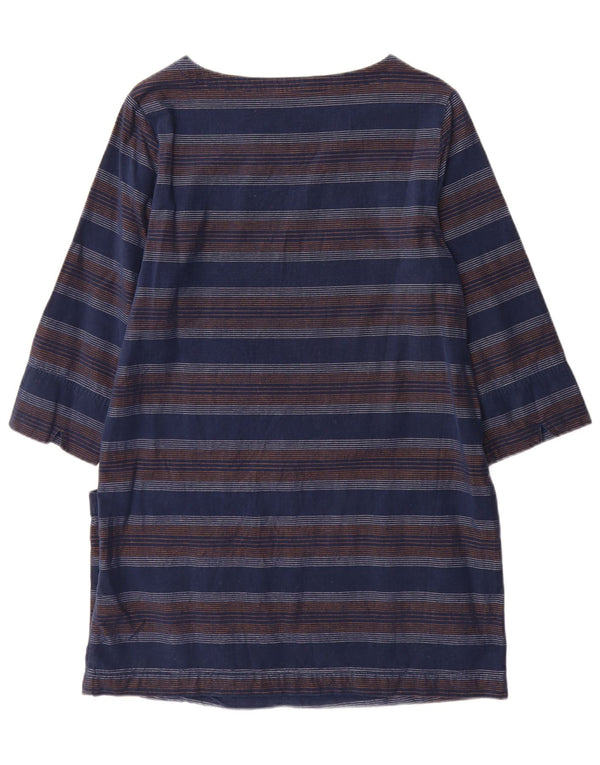 Seasalt Robe tunique à manches 3/4 pour femme UK 12 en coton rayé bleu marine moyen