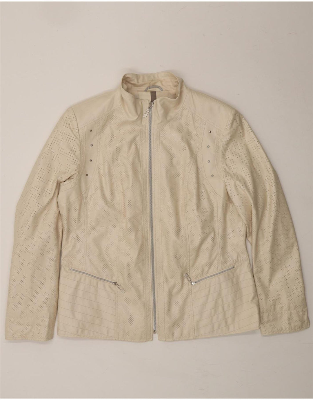 KIRSTEN Womens Bomber Jacket UK 18 XL Beige Polyester Vintage Kirsten and Second-Hand Kirsten from Messina Hembry 