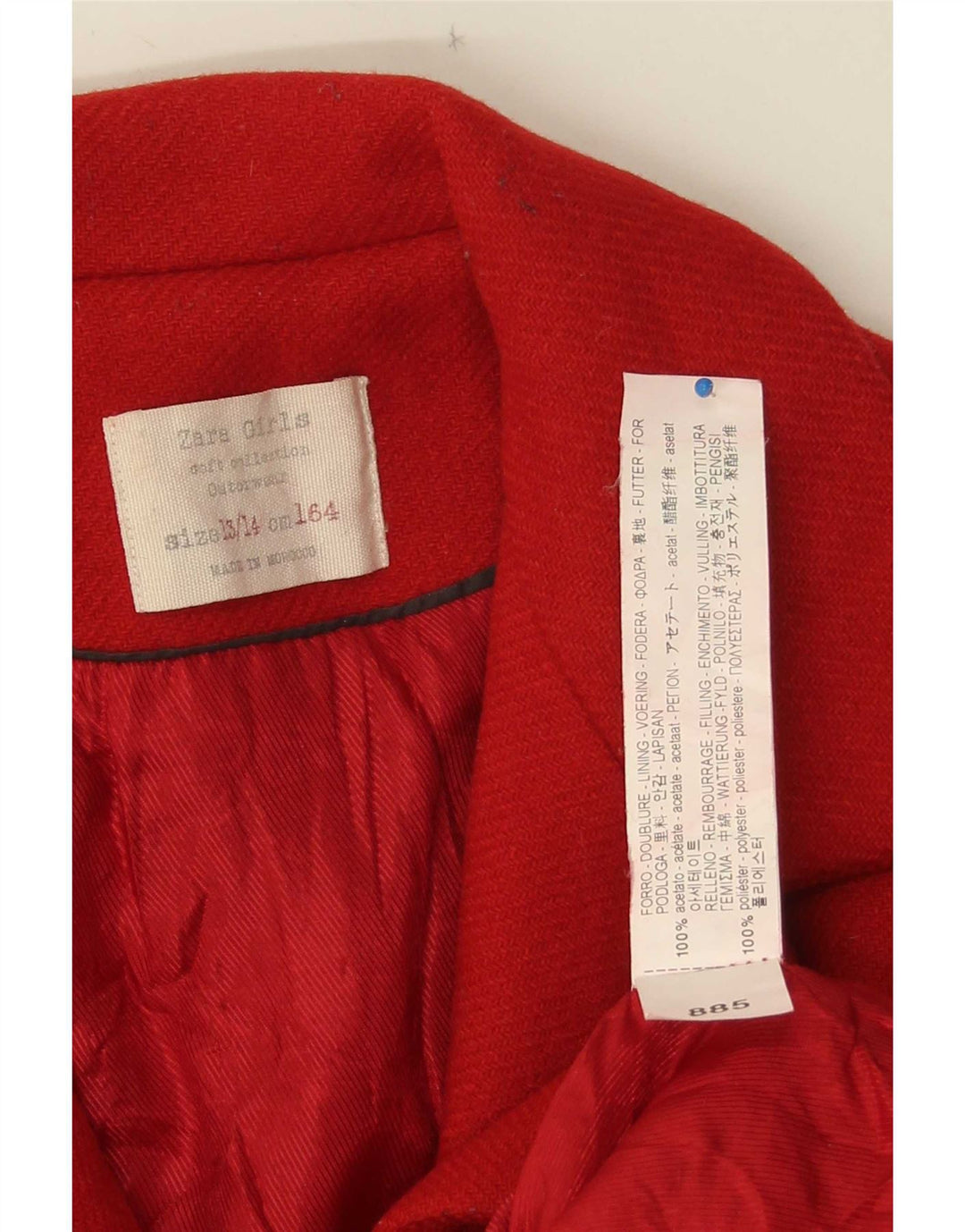 Zara Manteau Filles 13-14 ans Acétate Rouge