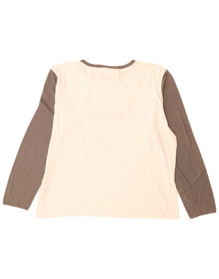 Puma Haut graphique à manches longues pour homme XL en coton color block blanc