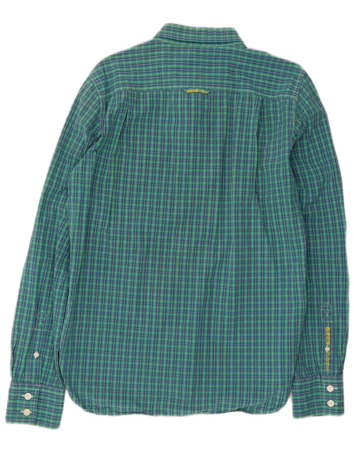 Superdry Chemise Homme Grand Carreau Bleu Coton