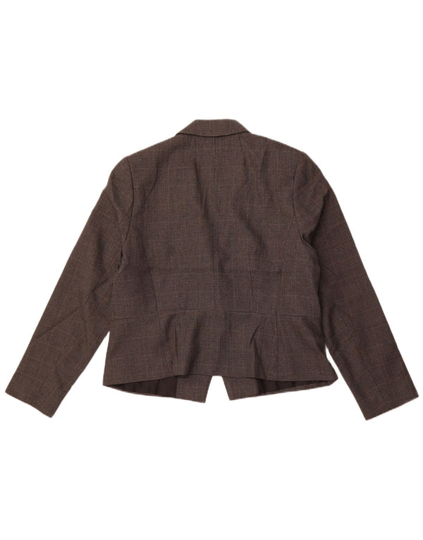 MARKS & SPENCER Veste blazer à 1 bouton pour femme UK 16 Grand carreaux gris