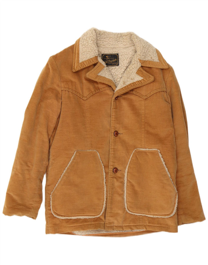 vintage Mens Sherpa Jacket UK 40 Grand Brown Colourblock