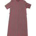 VINTAGE Womens Shift Dress UK 14 Medium Red Striped Polyester Vintage Vintage and Second-Hand Vintage from Messina Hembry 