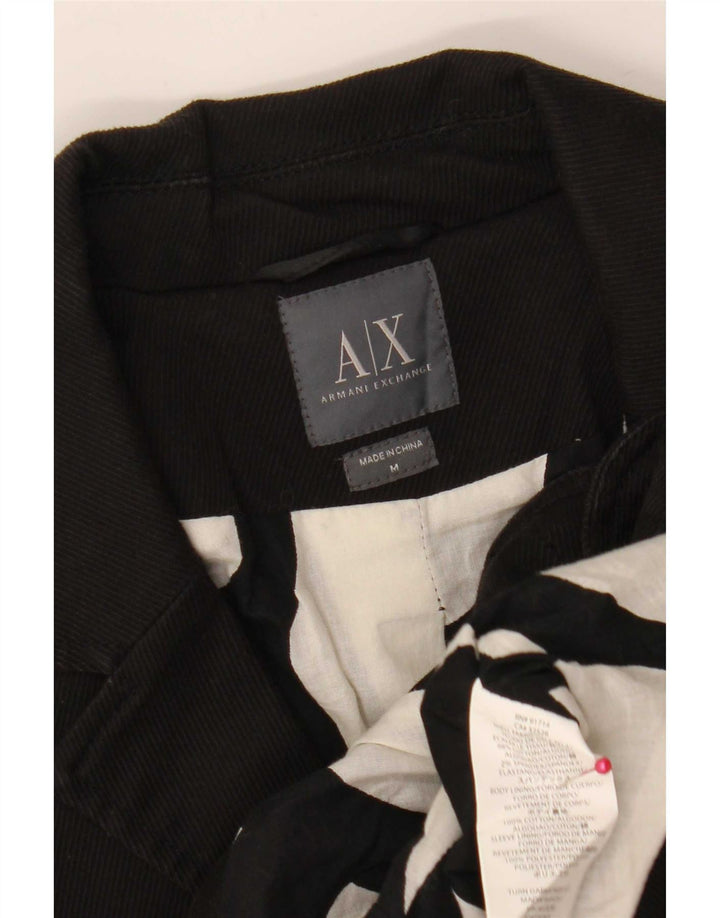 Armani Veste blazer courte à 3 boutons pour femme UK 12 Coton noir moyen