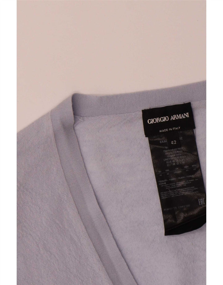 Giorgio Armani Pull Cardigan Court Femme IT 42 Laine Violet Moyen