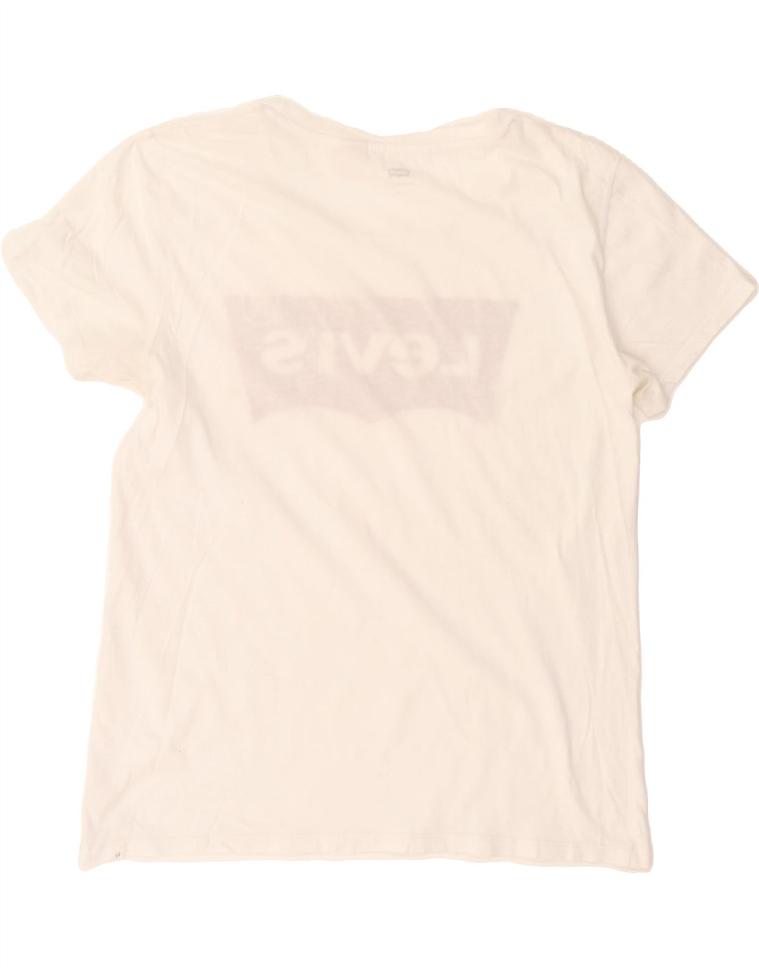 LEVI'S Womens Graphic T-Shirt Top UK 14 Medium White Cotton Vintage Levi's and Second-Hand Levi's from Messina Hembry 