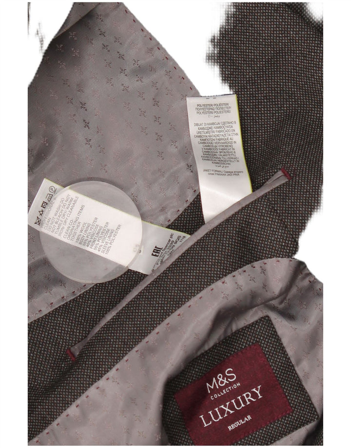 Marks & Spencer Veste blazer à 2 boutons coupe régulière pour homme UK 46 XL Gris