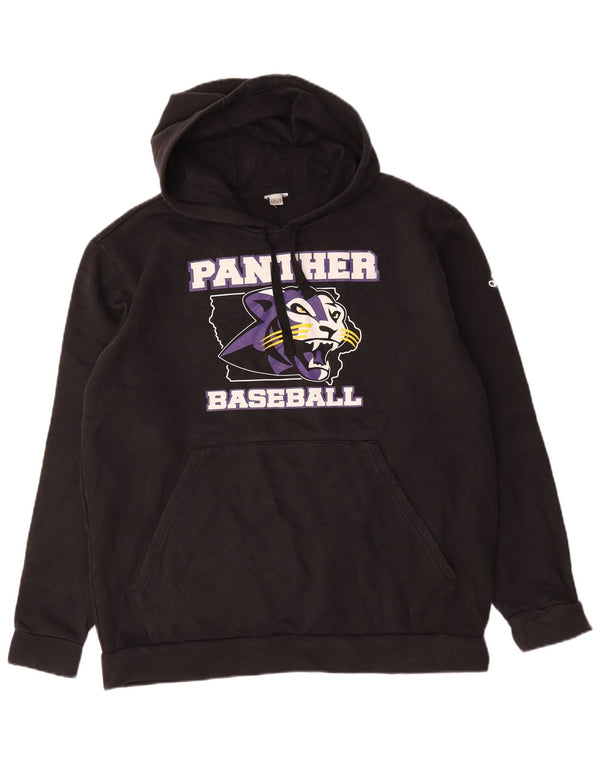 Adidas Pull à capuche pour homme Panther Baseball Graphic en coton noir Taille L