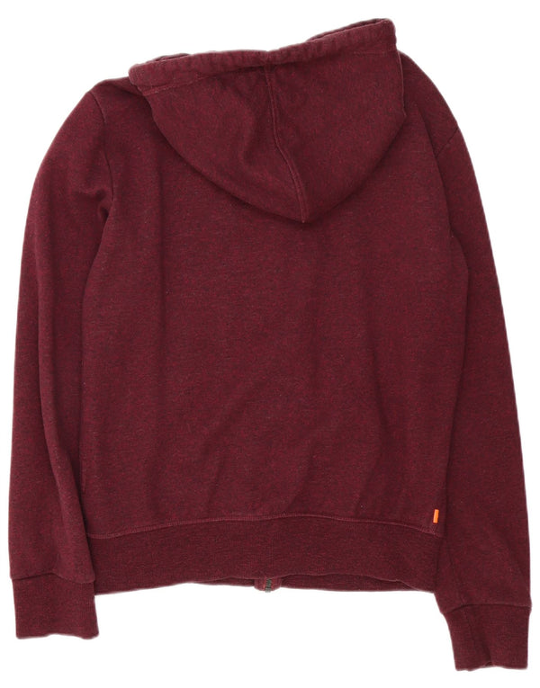 Superdry Pull à capuche zippé en coton moucheté bordeaux pour homme