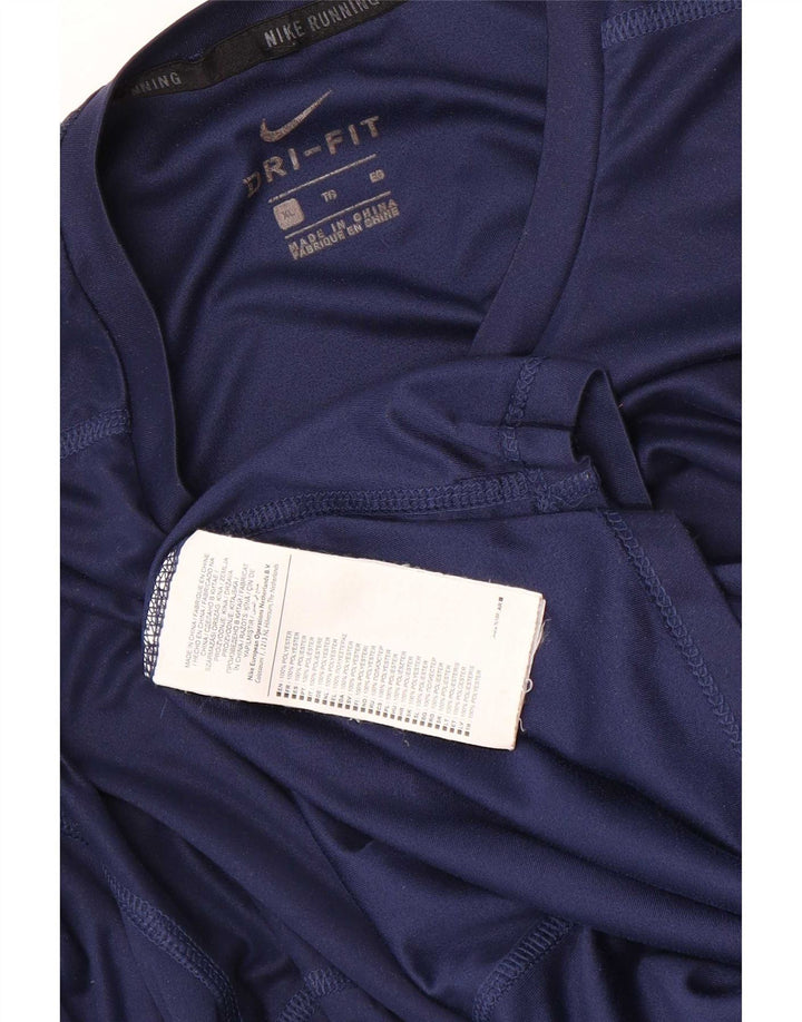Nike Hommes Dri Fit Haut Manches Longues XL Bleu Marine Polyester