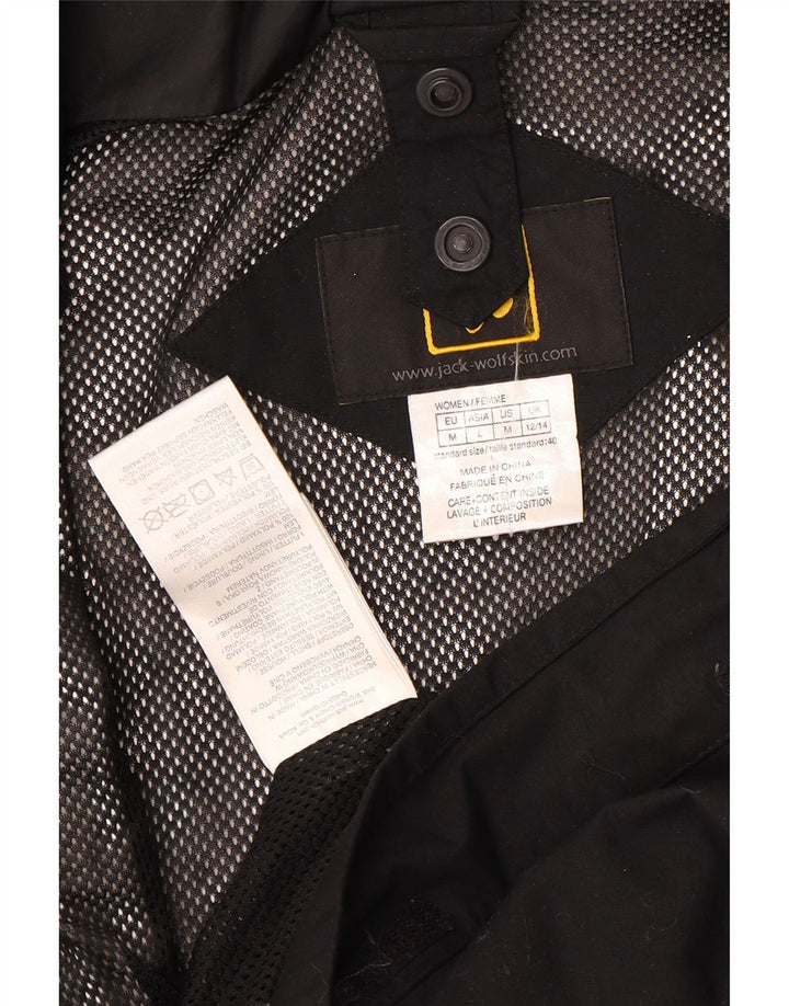 Jack Wolfskin Veste de pluie à capuche pour femme UK 12/14 Medium Noir Polyamide