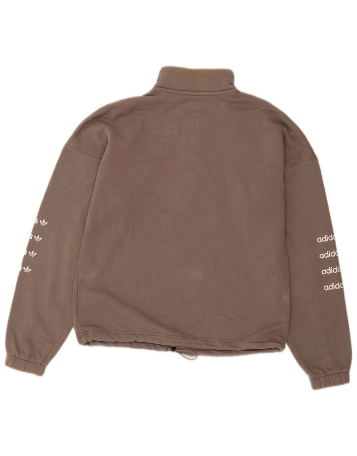 Adidas Sweat-shirt surdimensionné à col zippé pour femme EU 36 Petit Gris