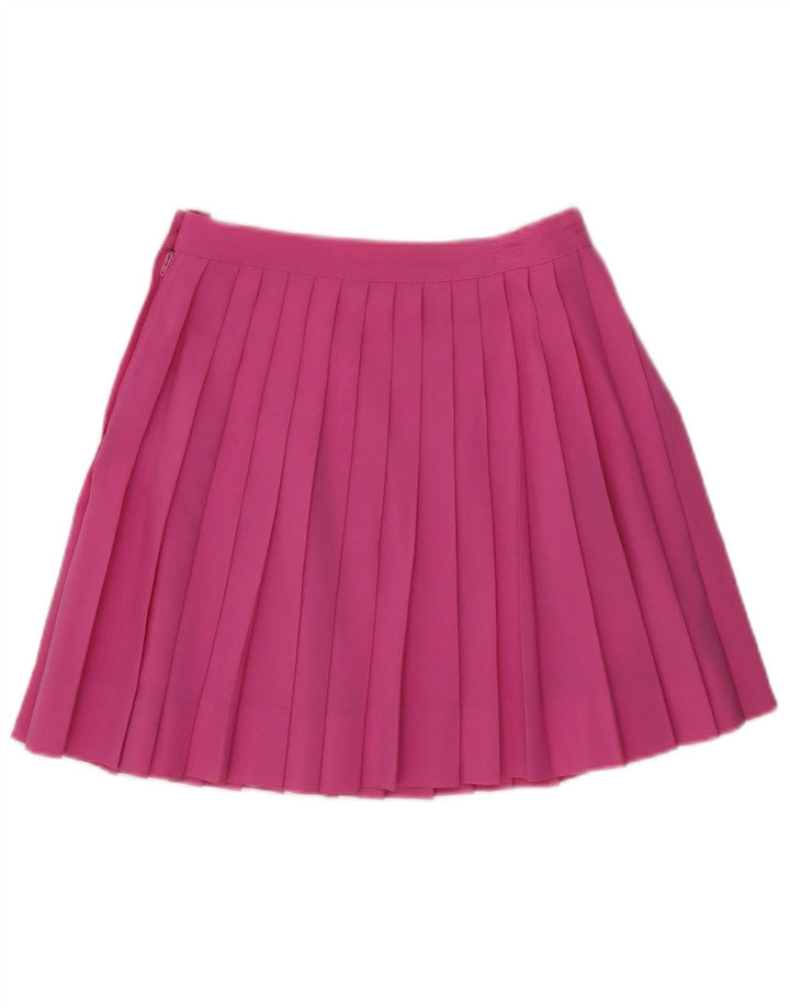 Stefanel Femmes Mini Couteau Jupe Plissée IT 42 Moyen W25 Laine Rose