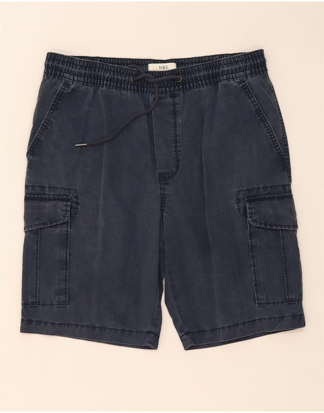 MARKS & SPENCER Short Cargo Homme W34 Grand Bleu Marine Coton
