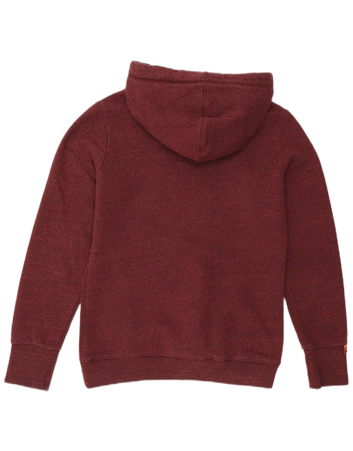 Superdry Pull à capuche graphique pour femme UK 14 Polyester bordeaux moyen
