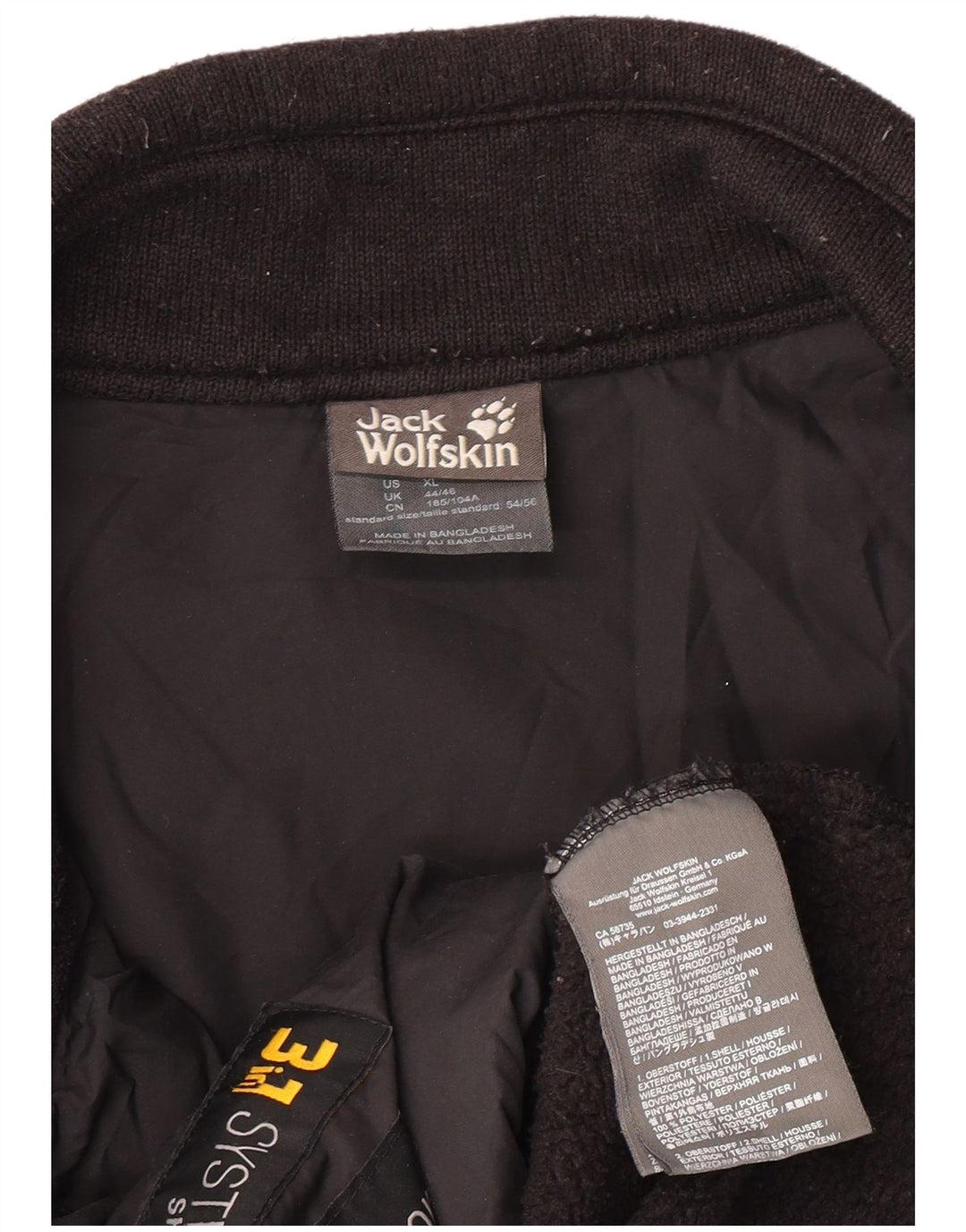 JACK WOLFSKIN Veste Polaire Homme UK 44/46 XL Noir Polyester