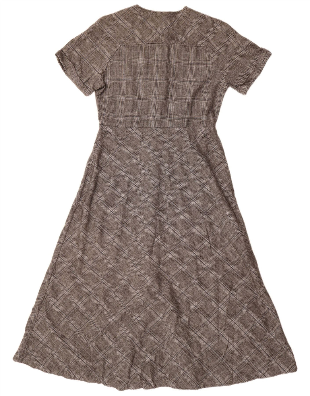 Massimo Dutti Robe trapèze pour femme EU 40 laine pied-de-poule gris moyen