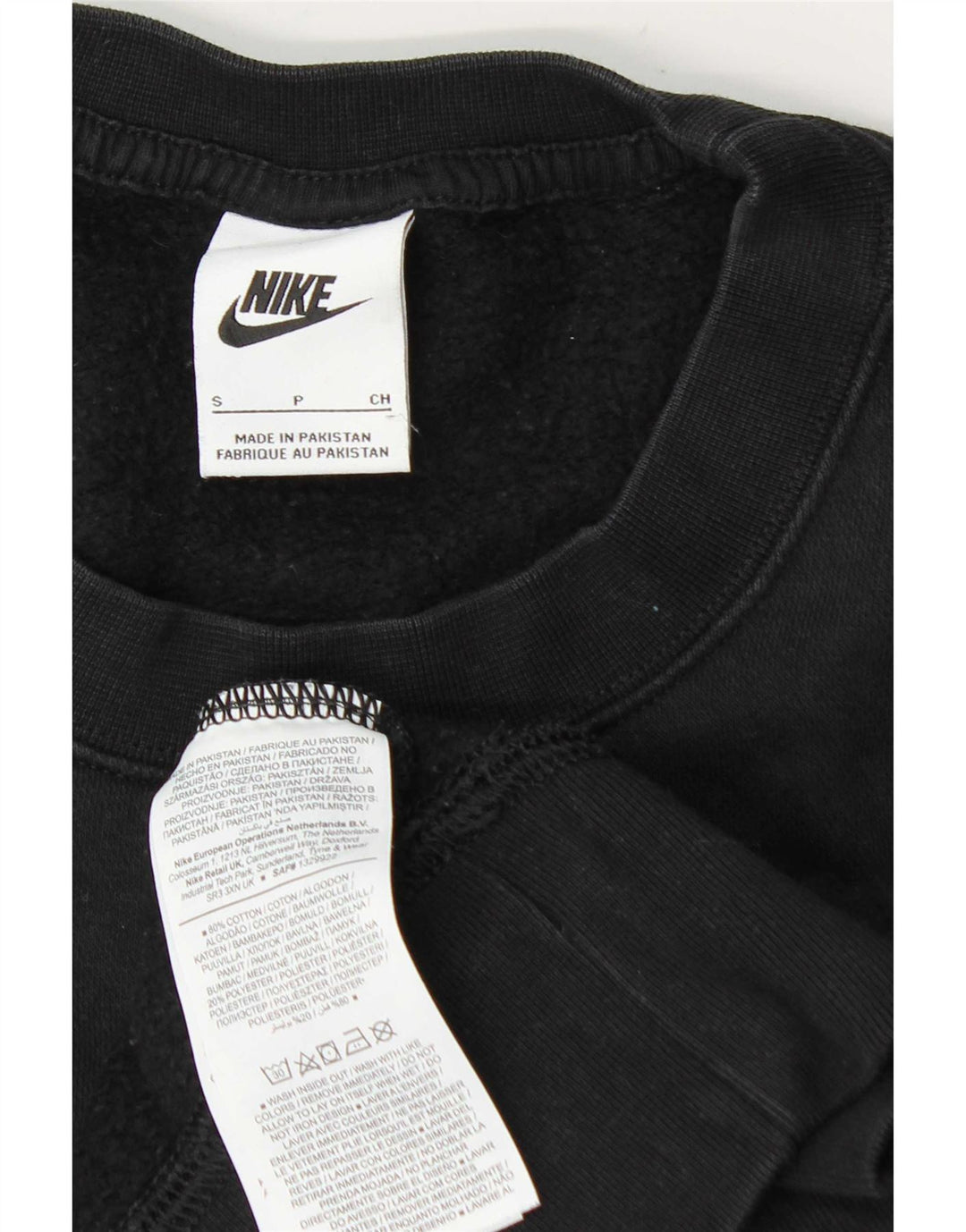 Nike Sweat-shirt surdimensionné pour femme UK 10 Petit coton noir