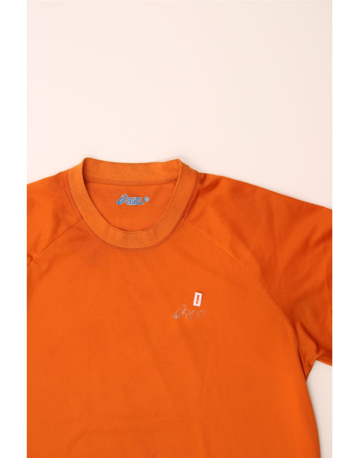 ASICS Mens T-Shirt Top Large Orange Polyester Vintage Asics and Second-Hand Asics from Messina Hembry 